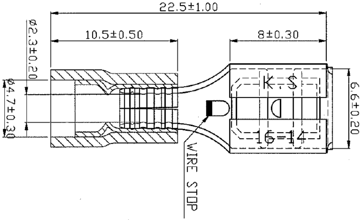 נעל כבל נקבה 6.3 כחול עם לשונית
